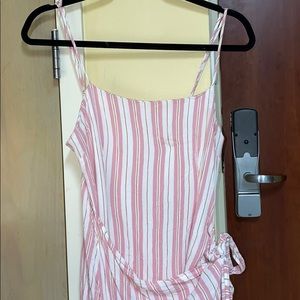 Front Tie Pink and Red Dress